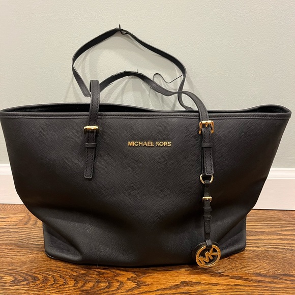 Michael Kors Black Leather Tote - Picture 1 of 4